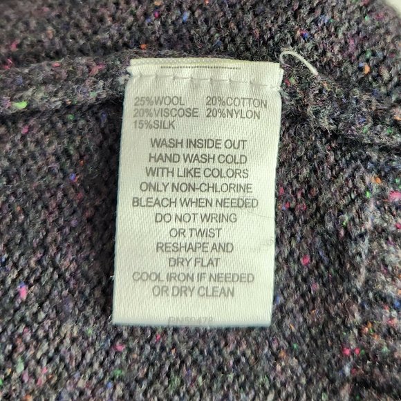 Paraphrase Wool Silk Blend Speckled Donegal V-Neck Sweater sz M - Picture 5 of 5